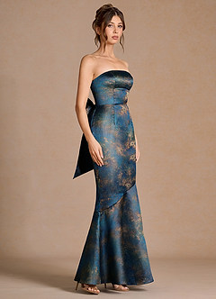 Nancy Bronce Verde Azulado Vestido largo image3