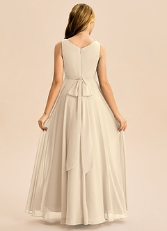 Azazie Mannie Junior Linia A Pofałdowany Szyfon Asymetryczny Młodsza druhna Sukienka image2