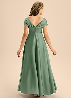 Azazie Rowena Junior Robe Trapèze en Satin extensible Arc Matcha image5