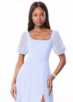 Azazie Alani Bridesmaid Dresses Lavender A-Line Square Neckline Chiffon Dress image5