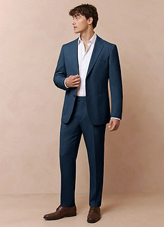 front Owen Dark Navy Lightweight Tailored Suit Jacket