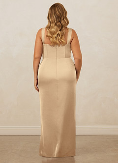 Christian Siriano Bridal for Azazie 1017 Bridesmaid Dresses Champagne Sheath Sweetheart Neckline Stretch Satin Dress image11
