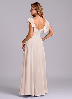 Azazie Leilani Bridesmaid Dresses Rose Petal A-Line Pleated Chiffon Dress image6