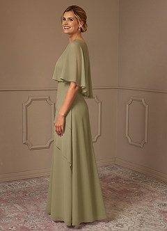 Azazie Bowie Abiti per la Madre della Sposa Abito A-Line in Chiffon Verde Muschio image4