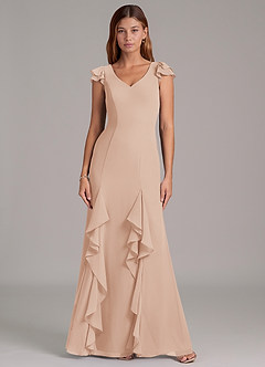 Azazie Nessa Bridesmaid Dresses English Rose A-Line Chiffon Dress image3