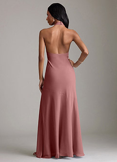 Azazie Lorena Bridesmaid Dresses Desert Rose Mermaid Pleated Chiffon Dress image2