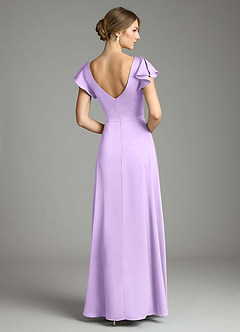 Azazie Omari Bridesmaid Dresses Lilac A-Line Stretch Satin Dress image2