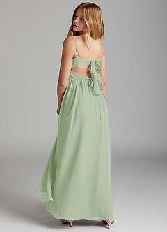 Azazie Zeya Junior Dusty Sage A-Line Chiffon Dress image5
