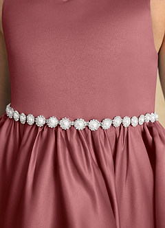 Azazie Julietta Flower Girl Dresses Amethyst Ball-Gown Convertible Tulle Dress image10
