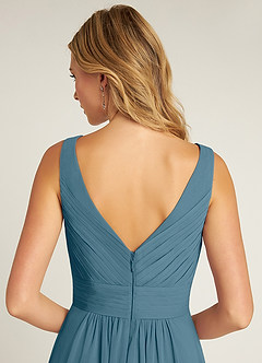 Azazie Pierrette Abiti da Damigella Abito A-Line in Chiffon Plissettato Bermuda image6