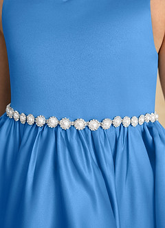 Azazie Julietta Flower Girl Dresses Blue Jay Ball-Gown Convertible Tulle Dress image10
