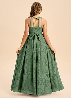 Azazie Arianthe Junior Linia A Pofałdowany Kwiatowe wypalenie Długość podłogi Młodsza druhna Sukienka image1