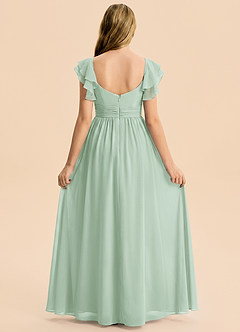 Azazie Anaya Junior Agave A-Line Sweetheart Neckline Chiffon Dress image2