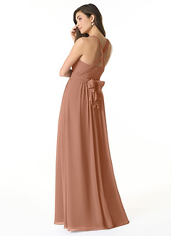 Azazie Olani Bridesmaid Dresses Bronzer A-Line Off the Shoulder Chiffon Convertible Dress image3