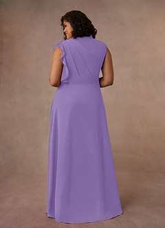 Azazie Narine Kleider für die Brautmutter A-Linie Hoher Halsausschnitt Gefaltet Chiffon Kleid Tahiti image8