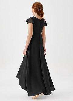 Azazie Breanne Junior Vestido de Negro de Gasa de Corte En A image3