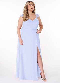 Azazie Everett Bridesmaid Dresses Lavender A-Line V-neck Ruched Chiffon Dress image9