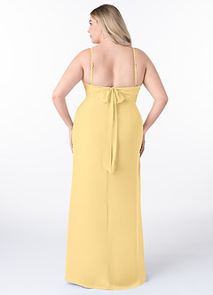 Azazie Mai Robes de demoiselle d'honneur Robe Fourreau en Mousseline de soie Plissé Beurre image8