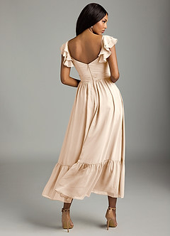 Azazie Anaya Bridesmaid Dresses White Alabaster A-Line Pleated Chiffon Dress image5