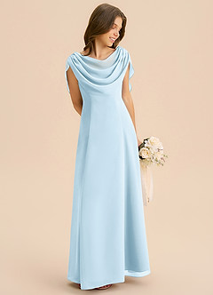 Azazie Lambie Junior Klä av A-Line i Chiffong Plisserad image5