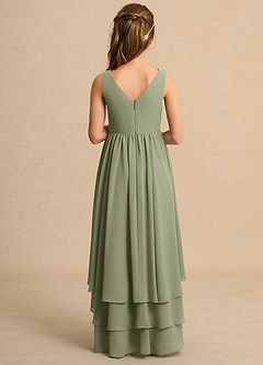 Azazie Kitten Girls Formal Flower Girl Dresses Pistachio A-Line Chiffon Dress image2