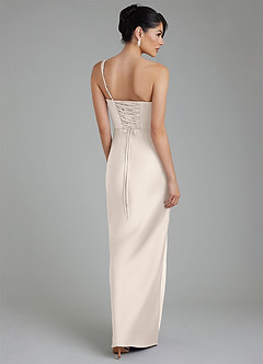 Azazie Sabrina Bridesmaid Dresses White Alabaster Mermaid Corset Stretch Satin Dress image3