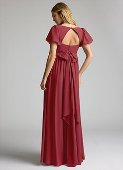 Azazie Madisynn Maternity Bridesmaid Dresses Bow Chiffon Floor-Length Dress image2