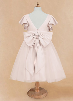 Azazie Kaeya Flower Girl Dresses Rose Petal A-Line Bow Tulle Dress image6