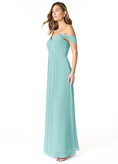 Azazie Kaitlynn Finale sale Converteerbaar Jurk van Chiffon met rijk Ruches Eucalyptus image3