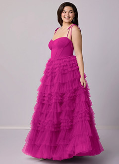 Barbie ♥ Azazie Bridesmaid Dresses Fuchsia A-Line Sweetheart Neckline Tulle Dress image10