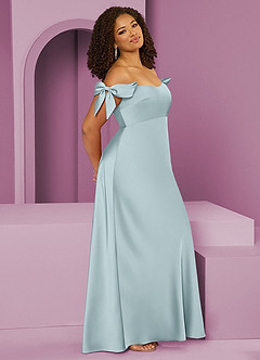 Barbie ♥ Azazie Jurken voor bruidsmeisjes Converteerbaar Jurk van Stretch Satijn met Kolom Off the Shoulder De Nevel image11