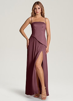 Azazie Tierney Jurken voor bruidsmeisjes Converteerbaar Jurk van Chiffon met A-Lijn Strapless Sangria image3