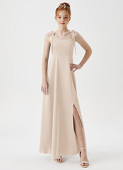 Azazie Rosey Junior White Alabaster A-Line Sweetheart Neckline Stretch Satin Dress image5