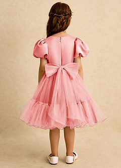 Azazie Cocoa vestidos de niña de las flores Vestido de Coral de Tul de Princesa con Plisado image6