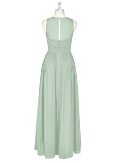Azazie Nina Brautjungfernkleider A-Linie Plissee Chiffon Kleid Agave image7
