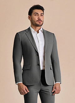 front William Charcoal Comfort Blend  Suit Jacket