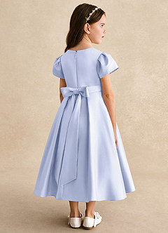 Azazie Princess Flower Girl Dresses Lavender A-Line Pleated Matte Satin Dress image2