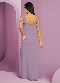 Barbie ♥ Azazie Jurken voor bruidsmeisjes Jurk van Chiffon met A-Lijn Off the Shoulder Blauweregen image6