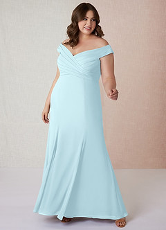 Azazie Lecia Final Sale Black Empire Off-The-Shoulder Pleated Chiffon Convertible Dress image8