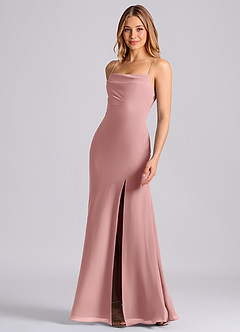 Azazie Grata Bridesmaid Dresses Dusty Rose Mermaid Pleated Chiffon Dress image5