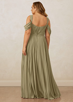 Christian Siriano Bridal for Azazie 1013 Bridesmaid Dresses Moss Green A-Line Off the Shoulder Chiffon Dress image12