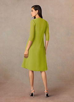 Azazie Olivia Mère de la mariée Robes Robe Trapèze en Mousseline de soie Encolure carrée plissée Citronnelle image2