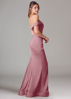 Azazie Everly Final Sale Vintage Mauve Mermaid Off the Shoulder Stretch Satin Convertible Dress image4