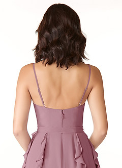 Azazie Peyton Bridesmaid Dresses Vintage Mauve A-Line Ruched Chiffon Dress image3