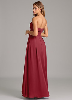 Azazie Lucienne Abiti da Damigella Abito Convertibile A-Line in Chiffon Senza Cinturino Melograno image2