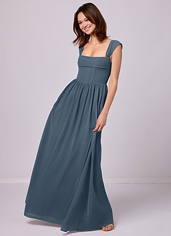Barbie ♥ Azazie Bridesmaid Dresses Neptune A-Line Corset Chiffon Dress image2