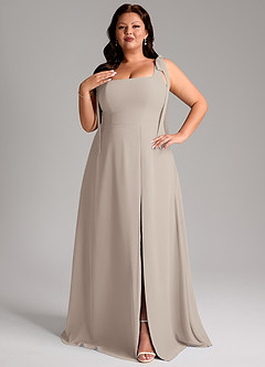 Azazie Debra Bridesmaid Dresses Frost A-Line with Pockets Chiffon Convertible Dress image3