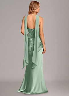 Azazie Pelagia Bridesmaid Dresses Agave Mermaid Corset Stretch Satin Convertible Dress image4