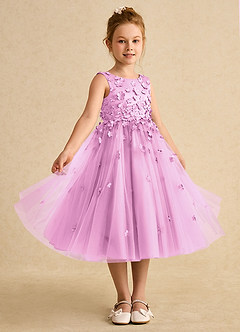 Azazie Lana Flower Girl Dresses Candy Pink A-Line Sleeveless Matte Satin Dress image5