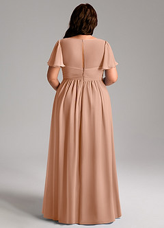 Azazie Verna Maternity Bridesmaid Dresses A-Line V-Neck Ruched Chiffon Floor-Length Dress image12